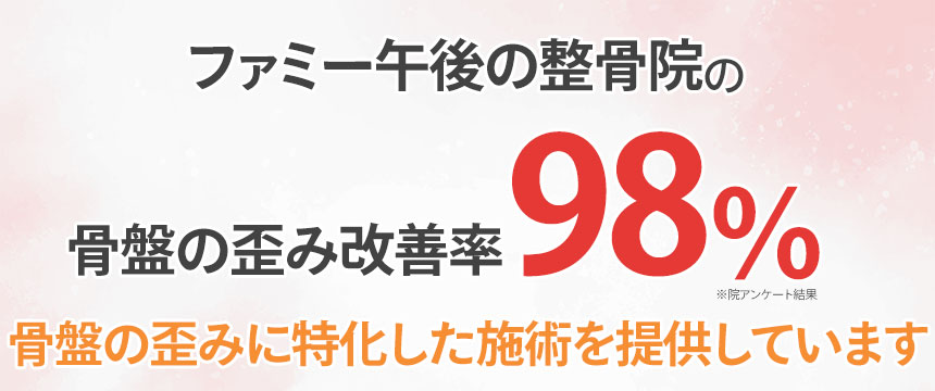 骨盤の歪み改善率98%